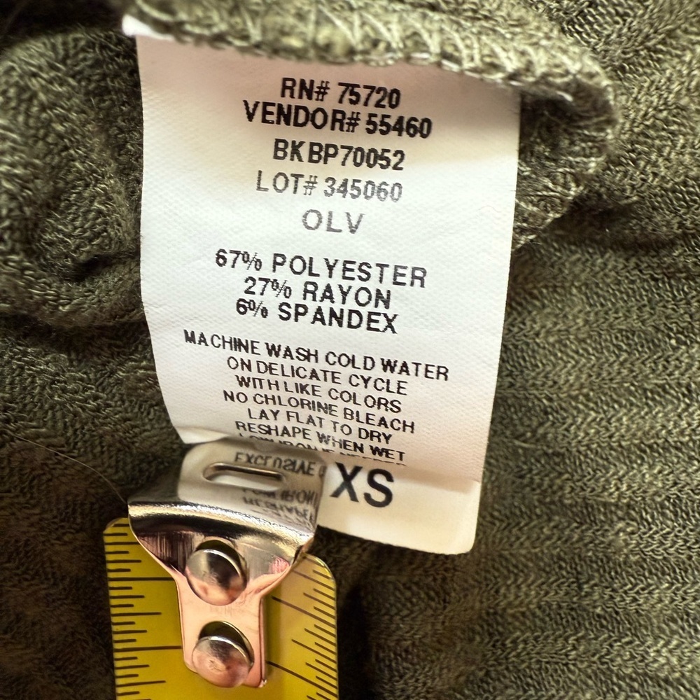 BKE XS Olive Ribbed Racerback Tank Top - Picture 7 of 7